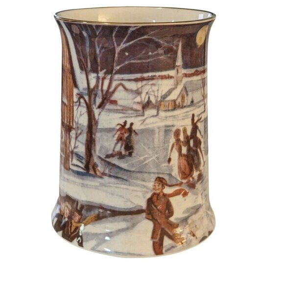 Carling OKeefe Vintage Tankard Beer Stein Mug Fine Bone China Skating Scene - Picture 3 of 6